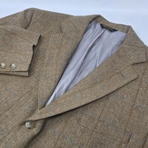 Brook Brothers 100% Cashmere Blazer 44R Brown Herringbone Men's‎ FLAW
